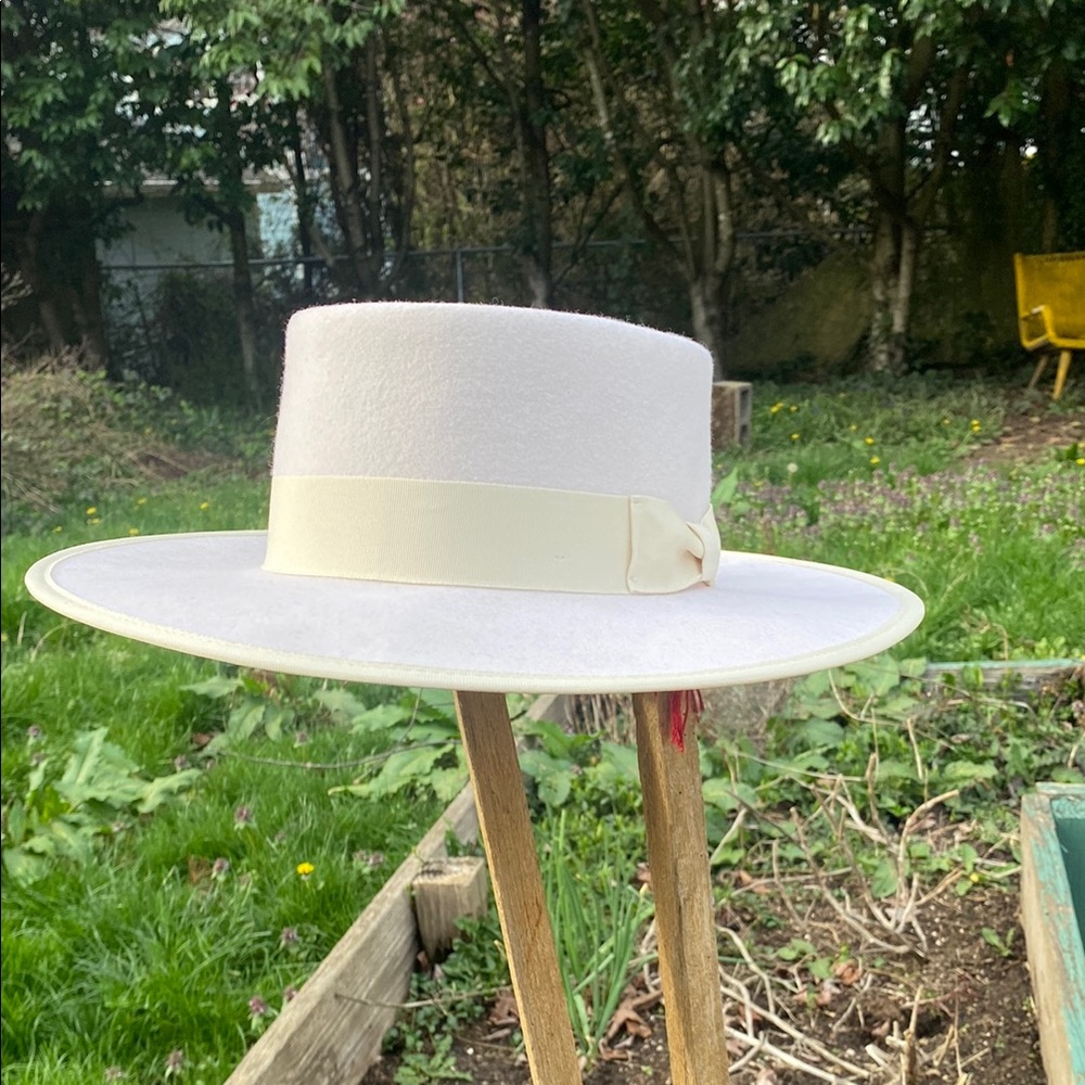 Cream Wide Brim Hat